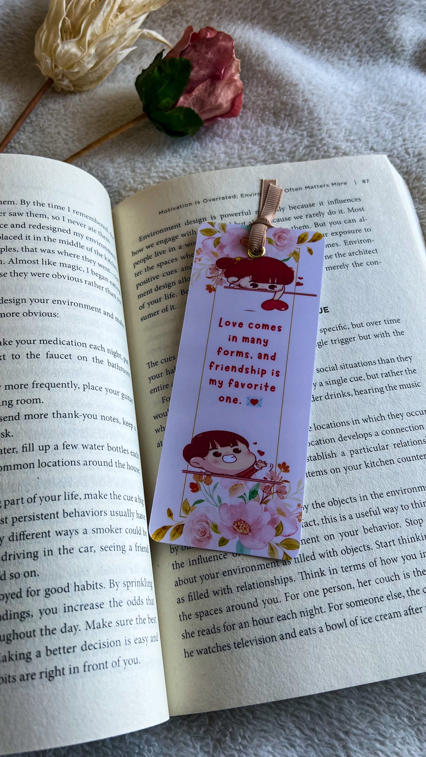 Couple Bookmarks with Ribbon