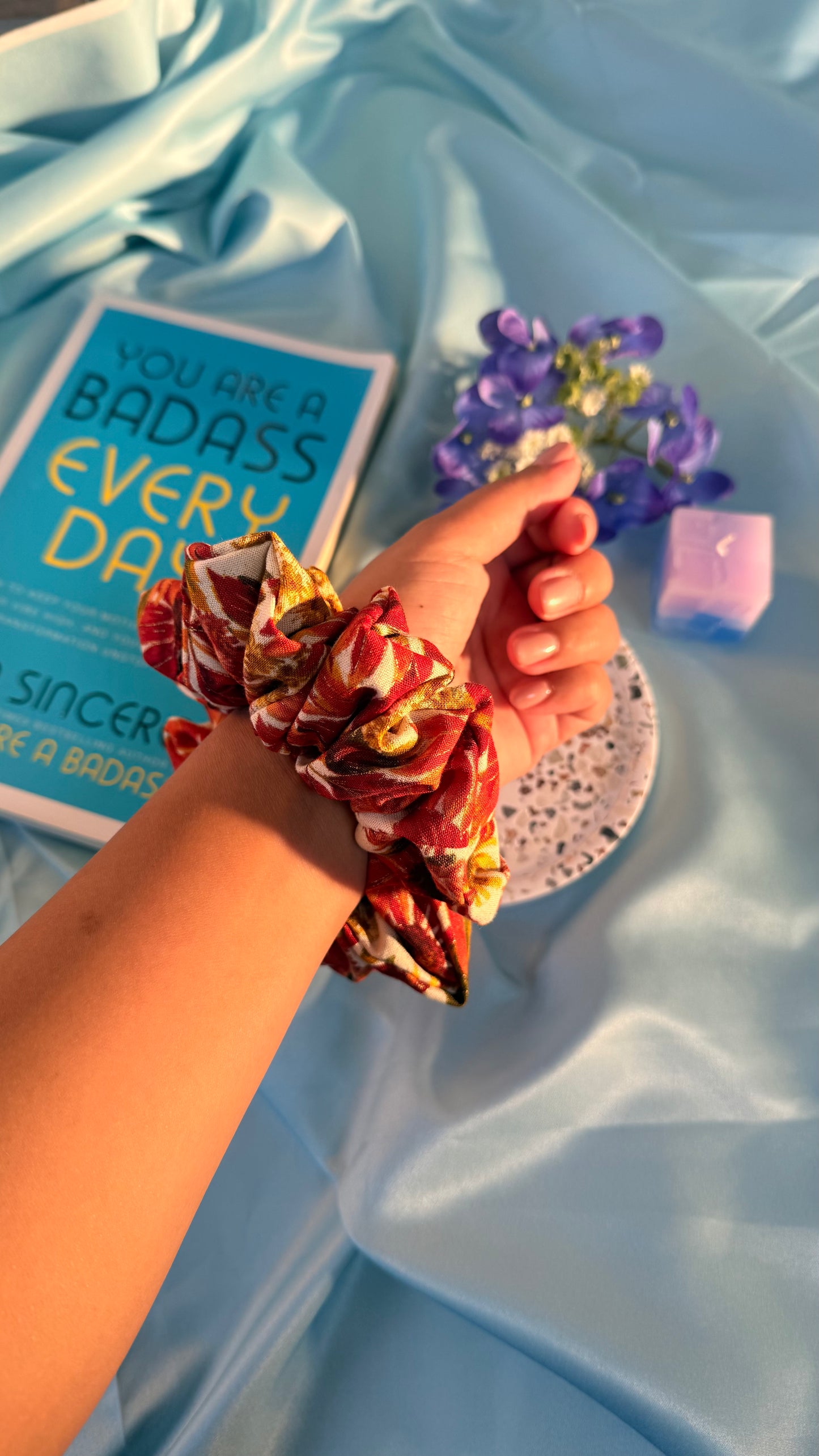 Scarlet fall scrunchie