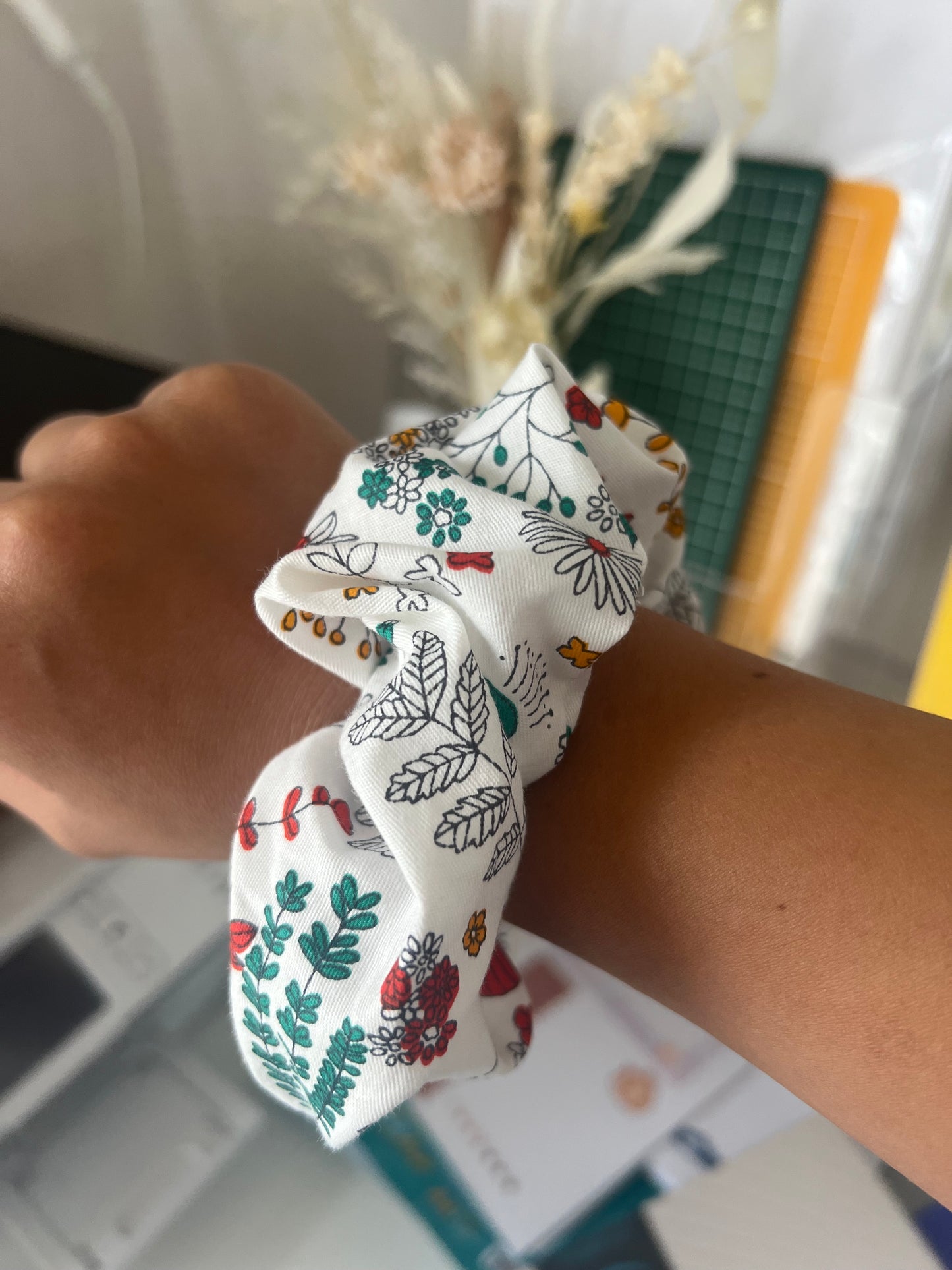 Handmade Floral Scrunchie
