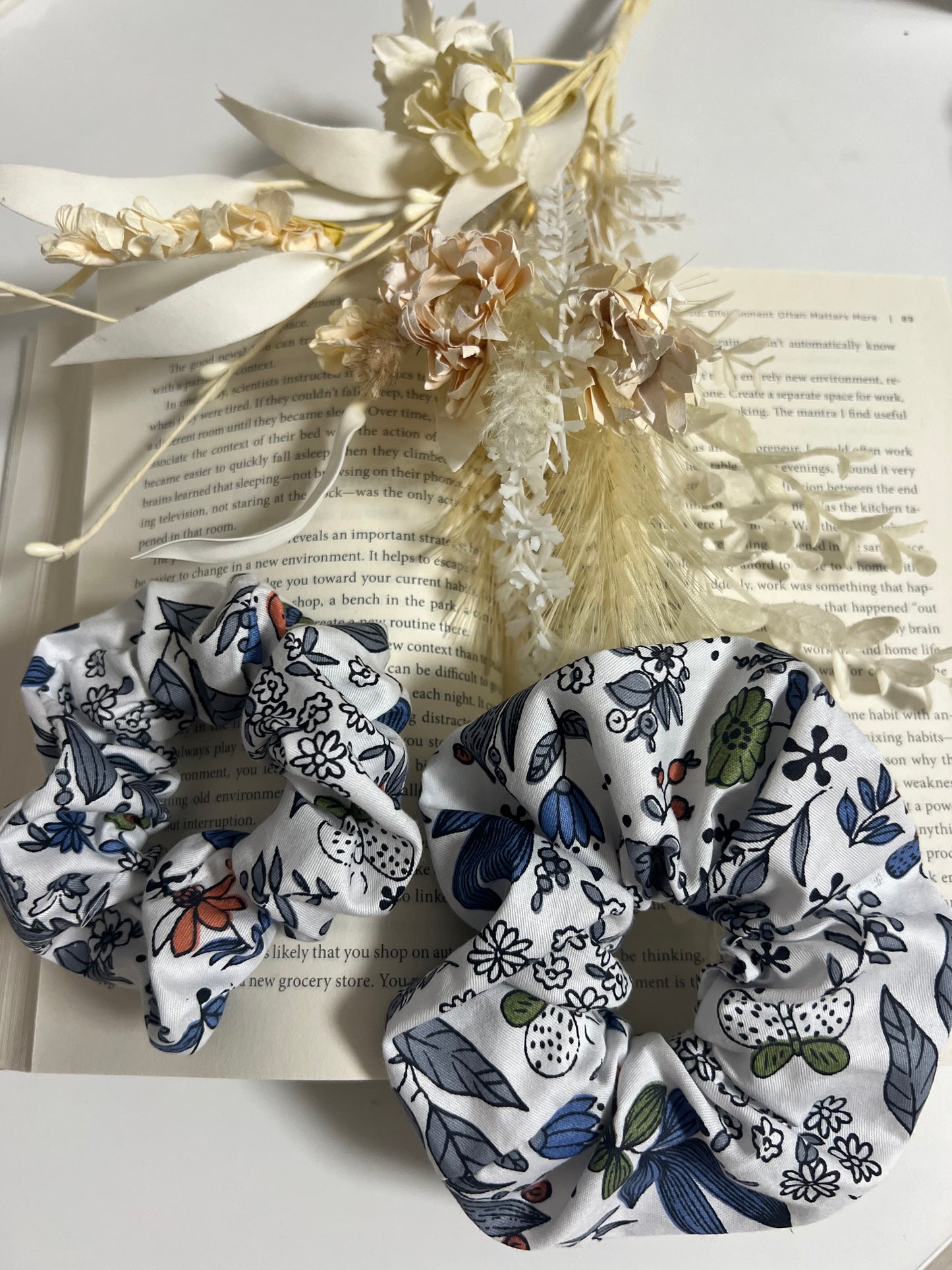 Handmade Floral Scrunchie - Sets of 2