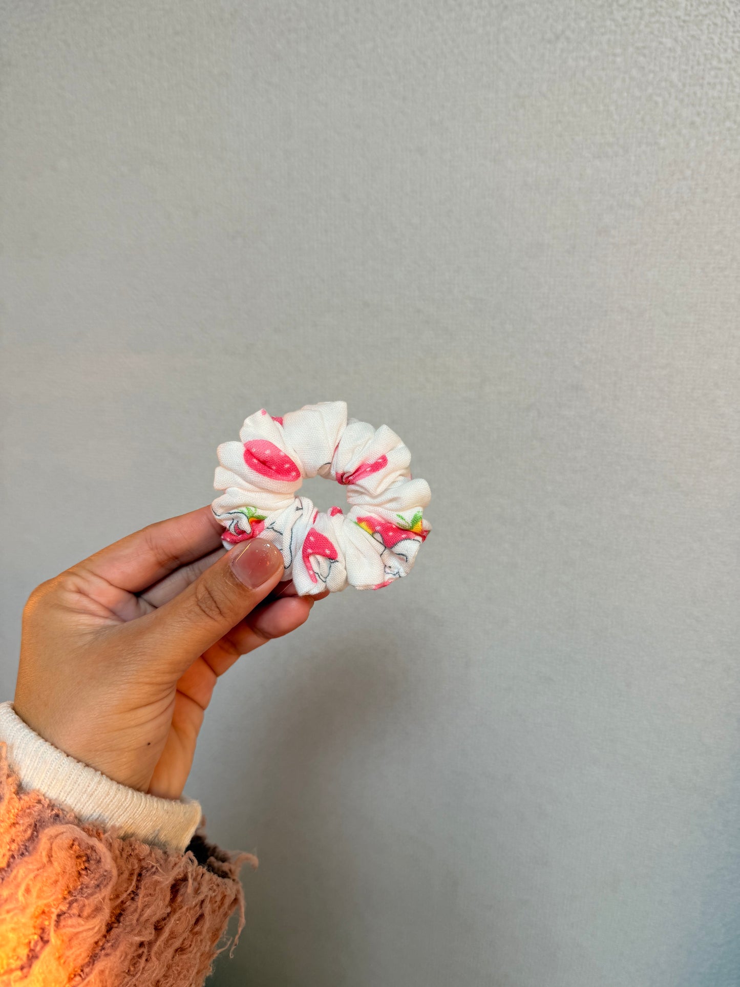 Snow rabbit and Strawberry Scrunchie