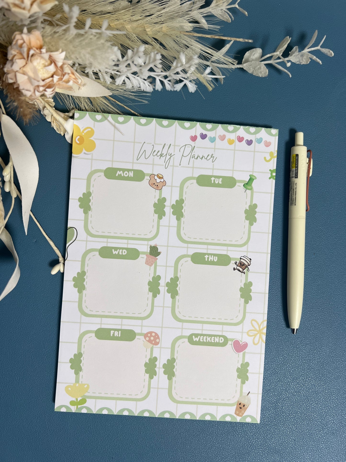 Green Cute Weekly Planner
