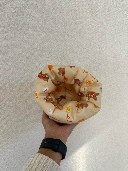 Adorable bear, honey and pancake vanity bucket