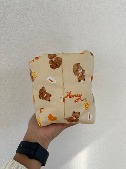 Adorable bear, honey and pancake vanity bucket