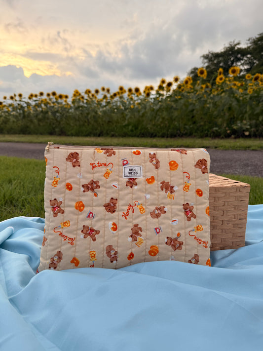 Adorable bear, pancake and honey laptop sleeve