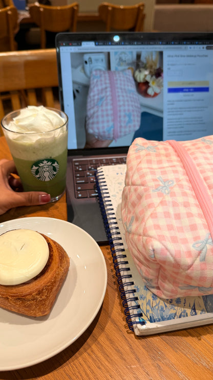 Hina: Pink Bow Makeup Pouch