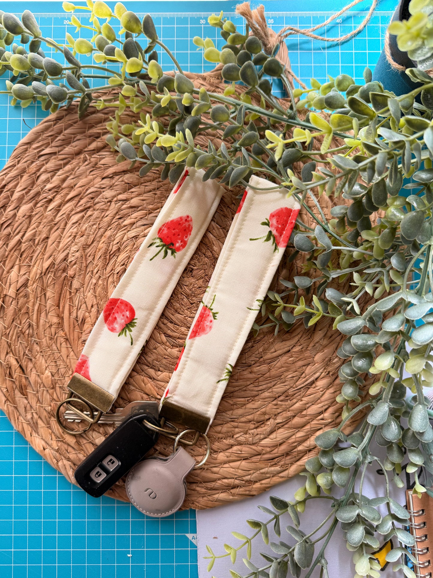 Strawberry print wristlets