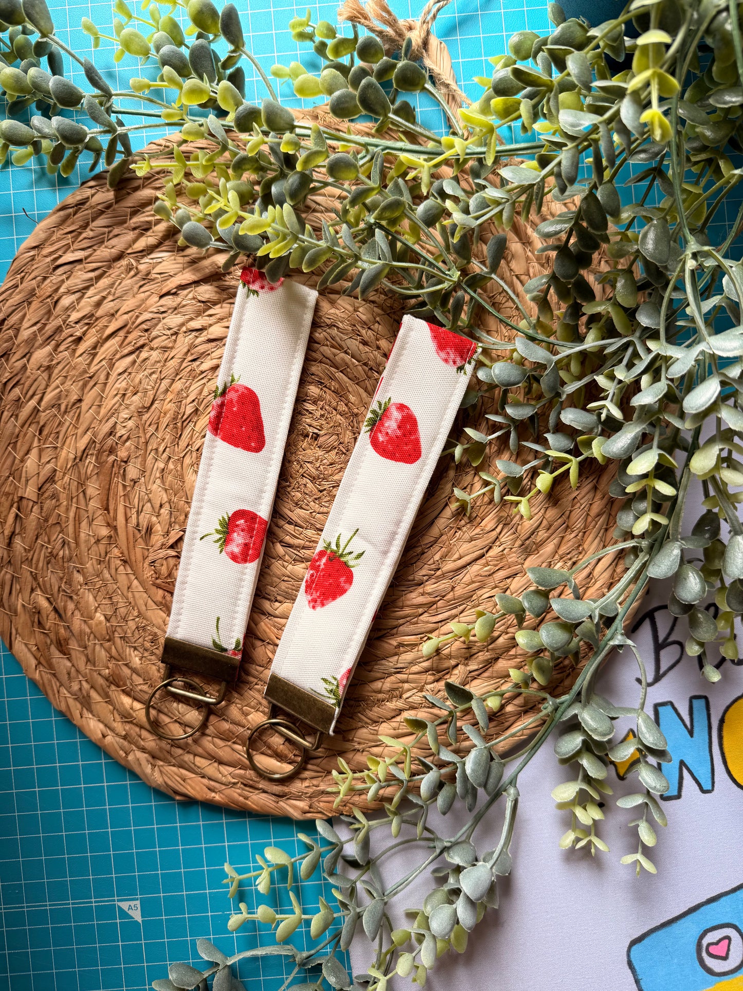 Strawberry print wristlets