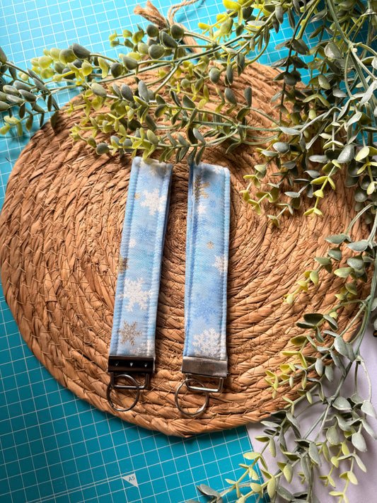 Snow flakes Keychain Wristlet