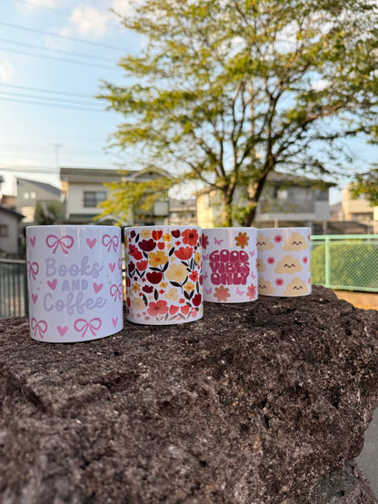 Books and coffee Mug Cup