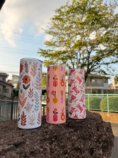 Handmade 20 oz Floral Tumbler