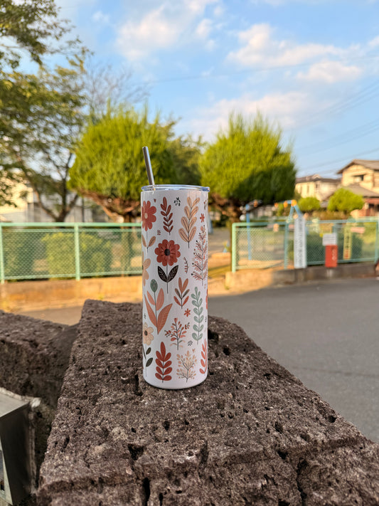 Handmade 20 oz Floral Tumbler