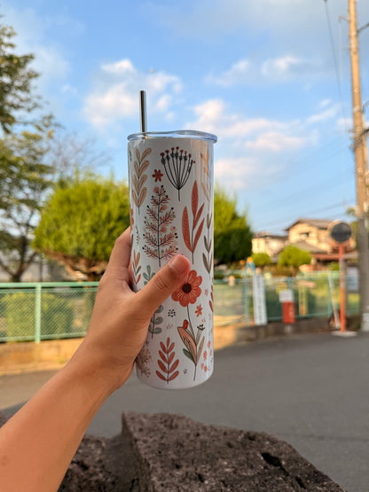 Handmade 20 oz Floral Tumbler