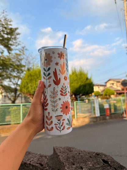 Handmade 20 oz Floral Tumbler