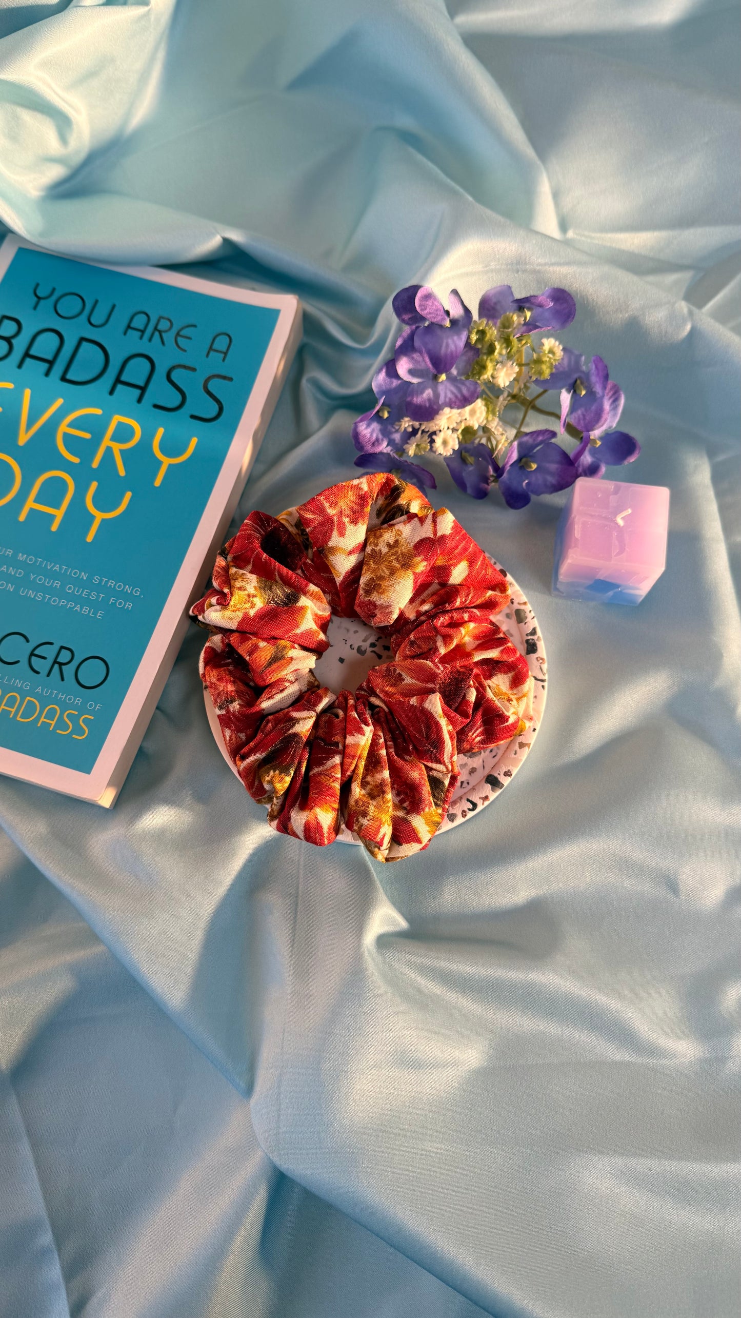 Scarlet fall scrunchie