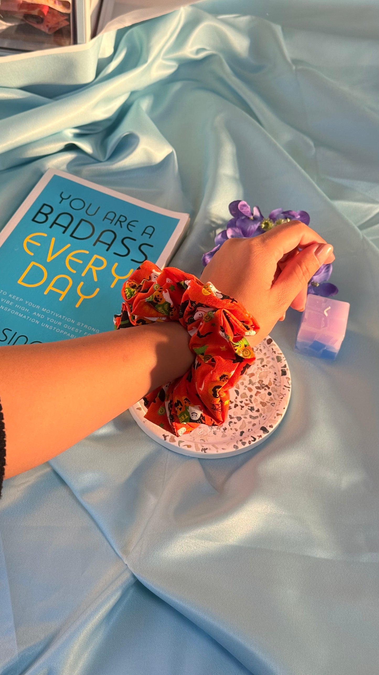 Scarlet fall scrunchie