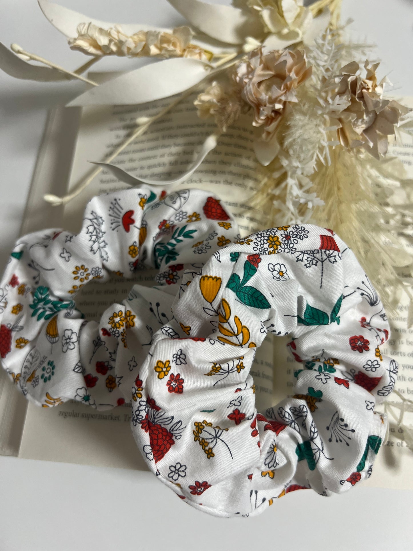 Handmade Floral Scrunchie - Sets of 2