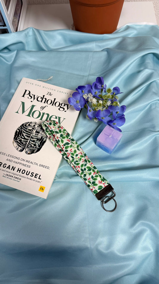 Christmas Holly Keychain Wristlet