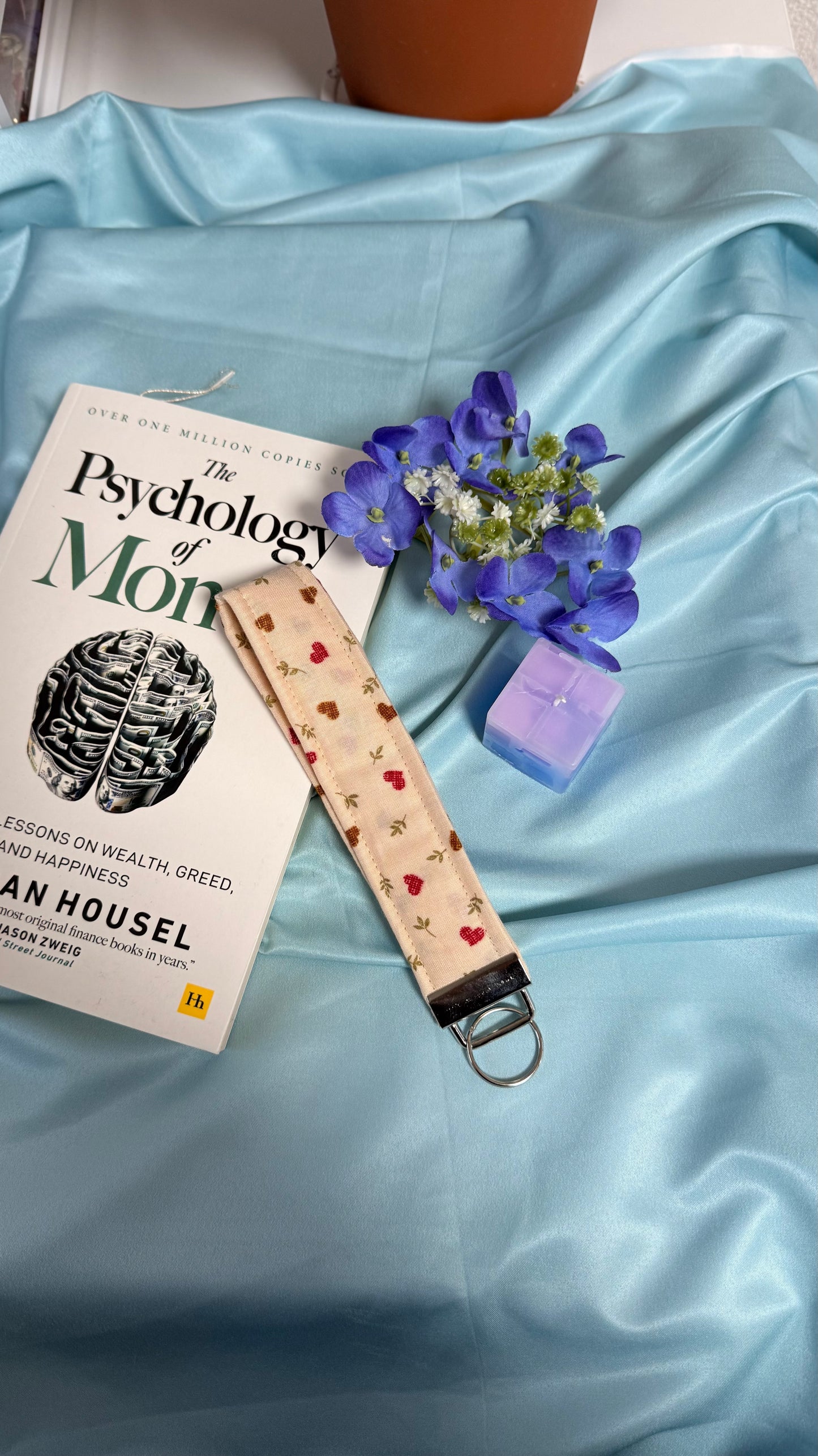 Beige Noel Keychain Wristlet