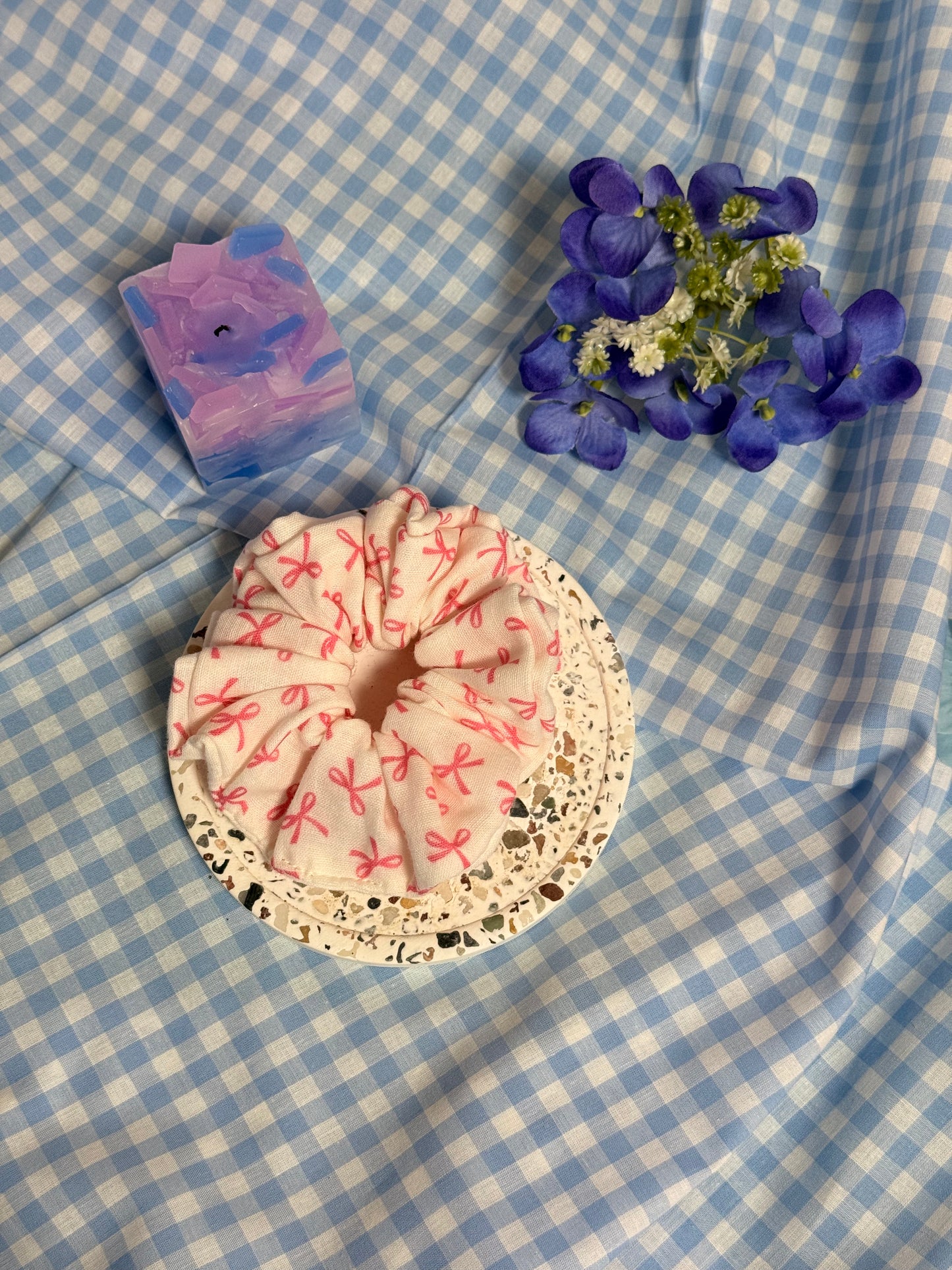 Aya Pink bows scrunchie