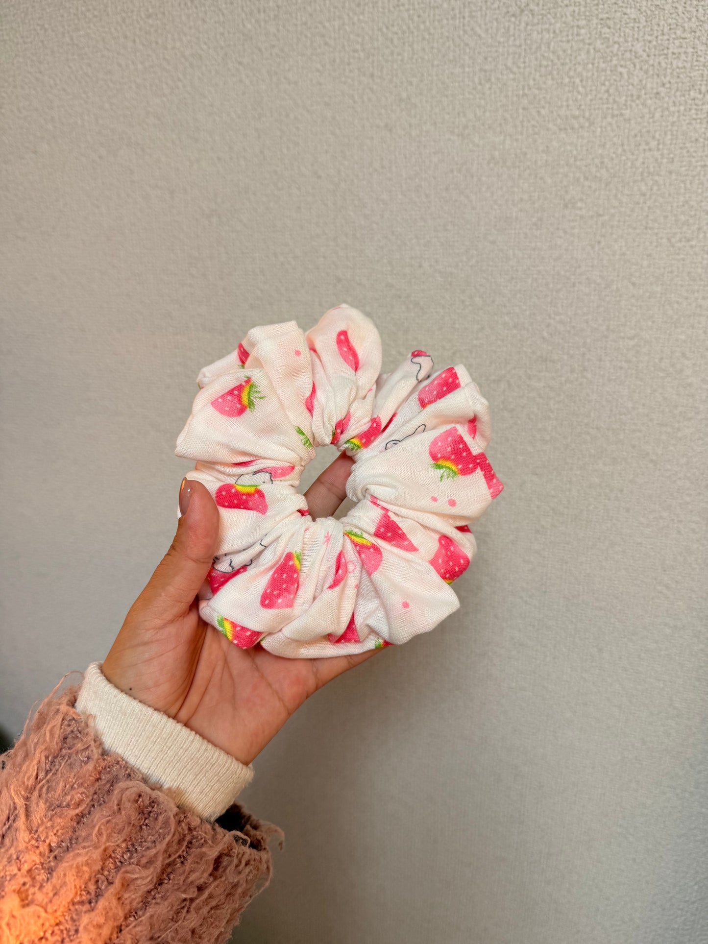 Snow rabbit and Strawberry Scrunchie