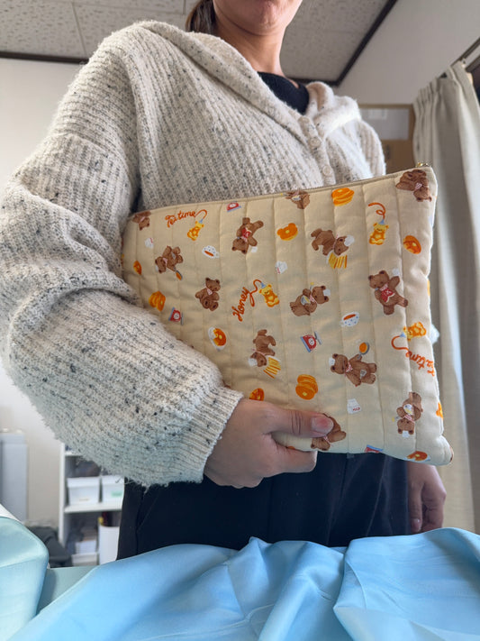 Adorable bear, pancake and honey laptop sleeve