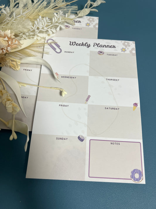 Purple Minimalistic Weekly Planner