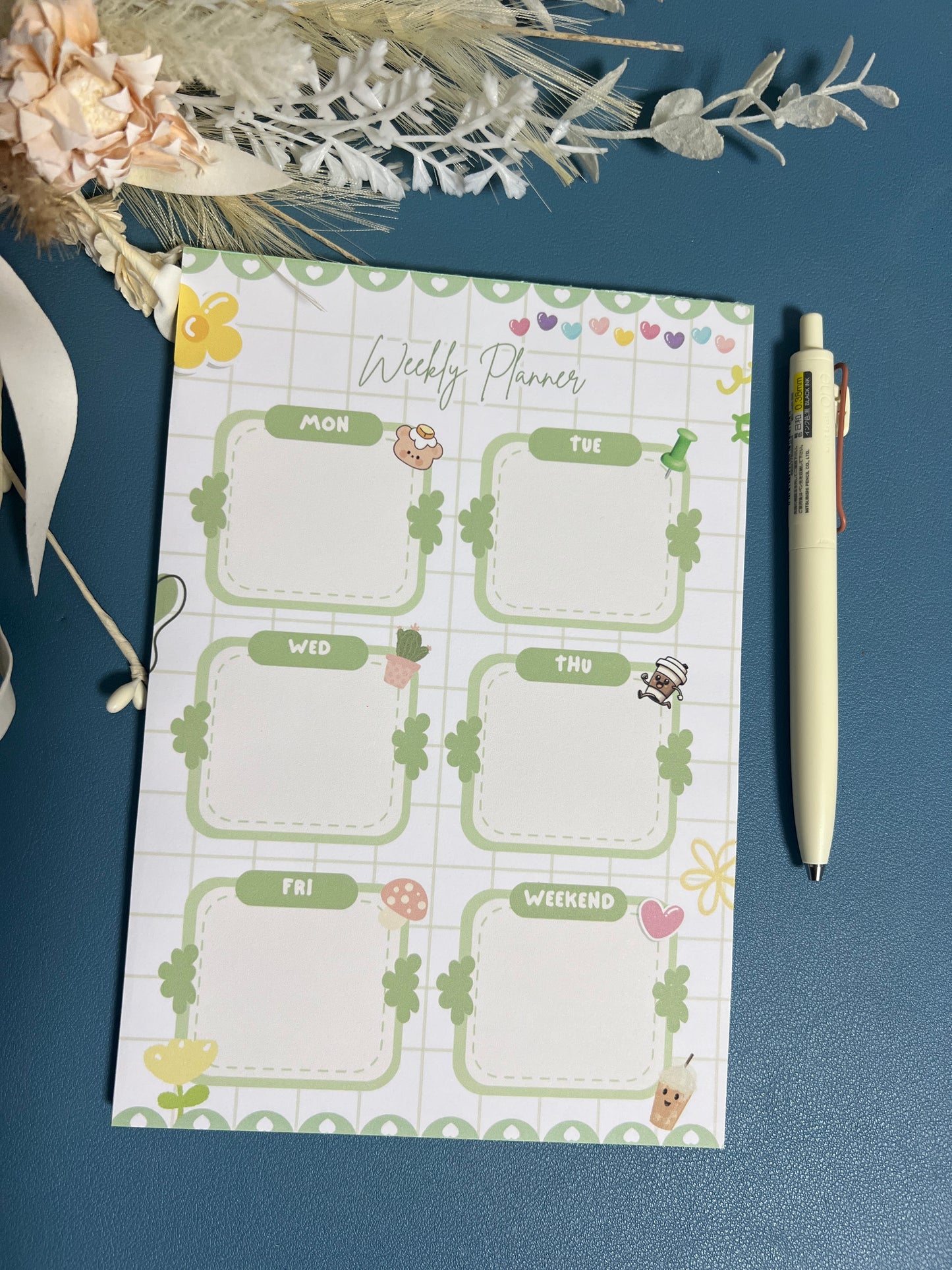 Green Cute Weekly Planner