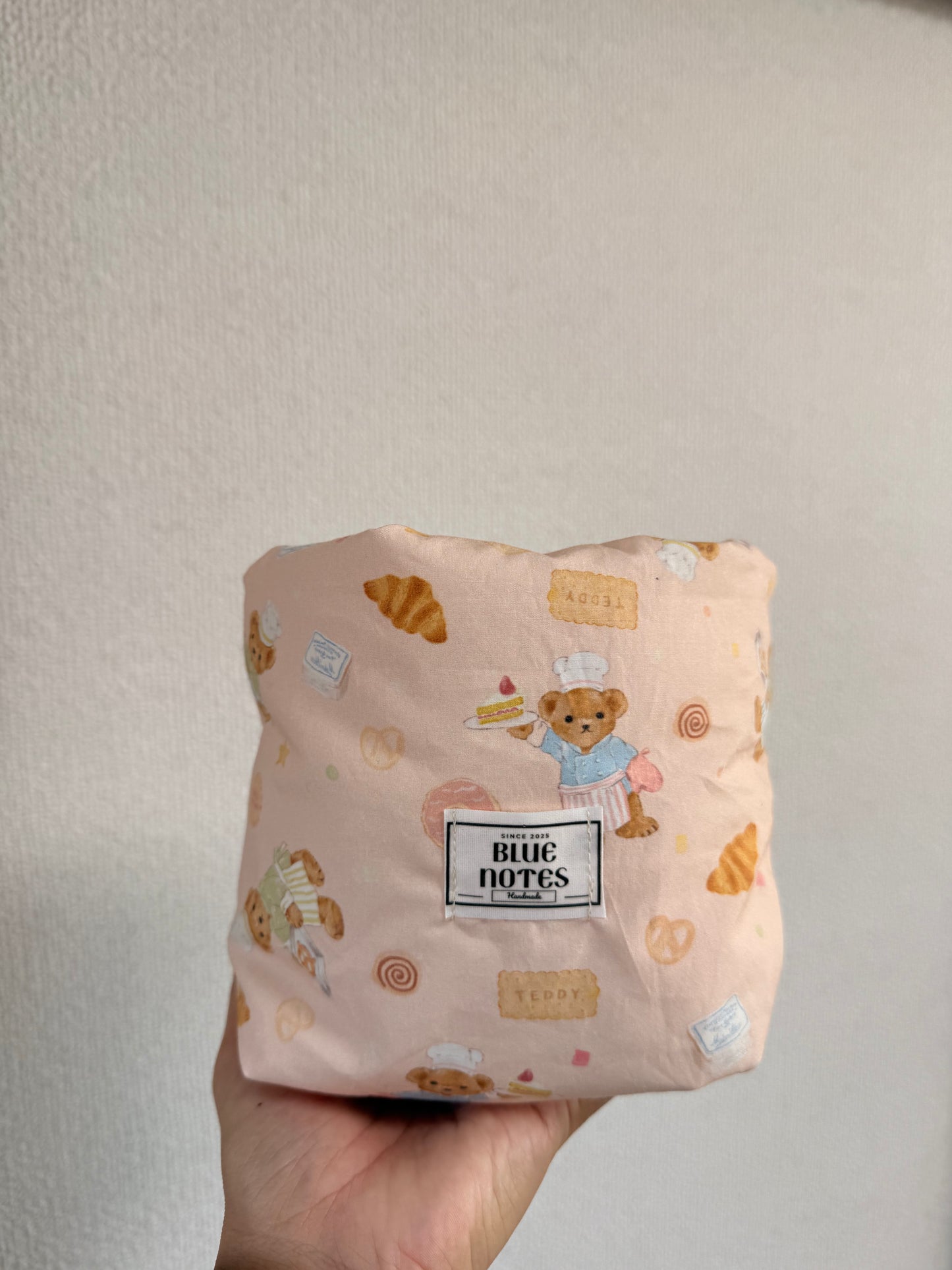 Peach Cookie Bear Vanity Bucket