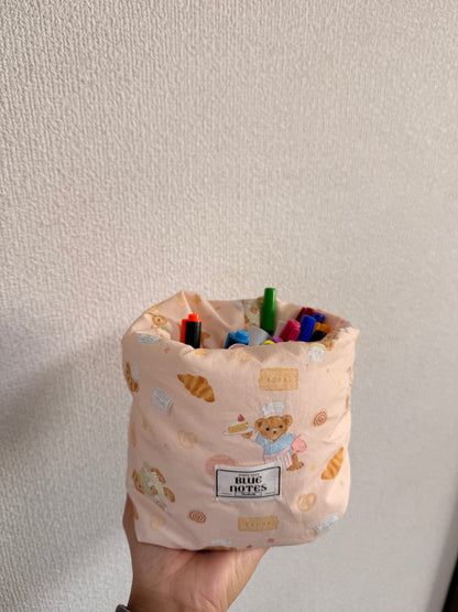 Peach Cookie Bear Vanity Bucket