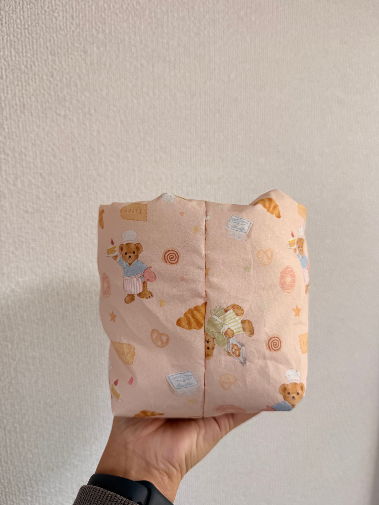 Peach Cookie Bear Vanity Bucket