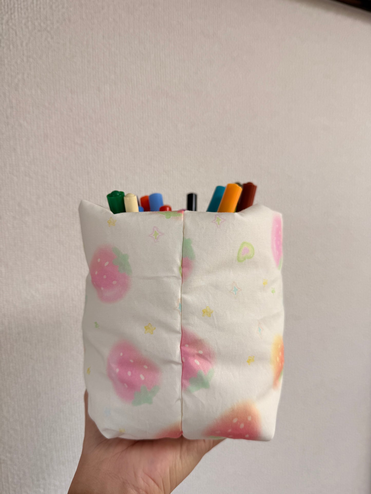 Ivory Strawberry Vanity Bucket